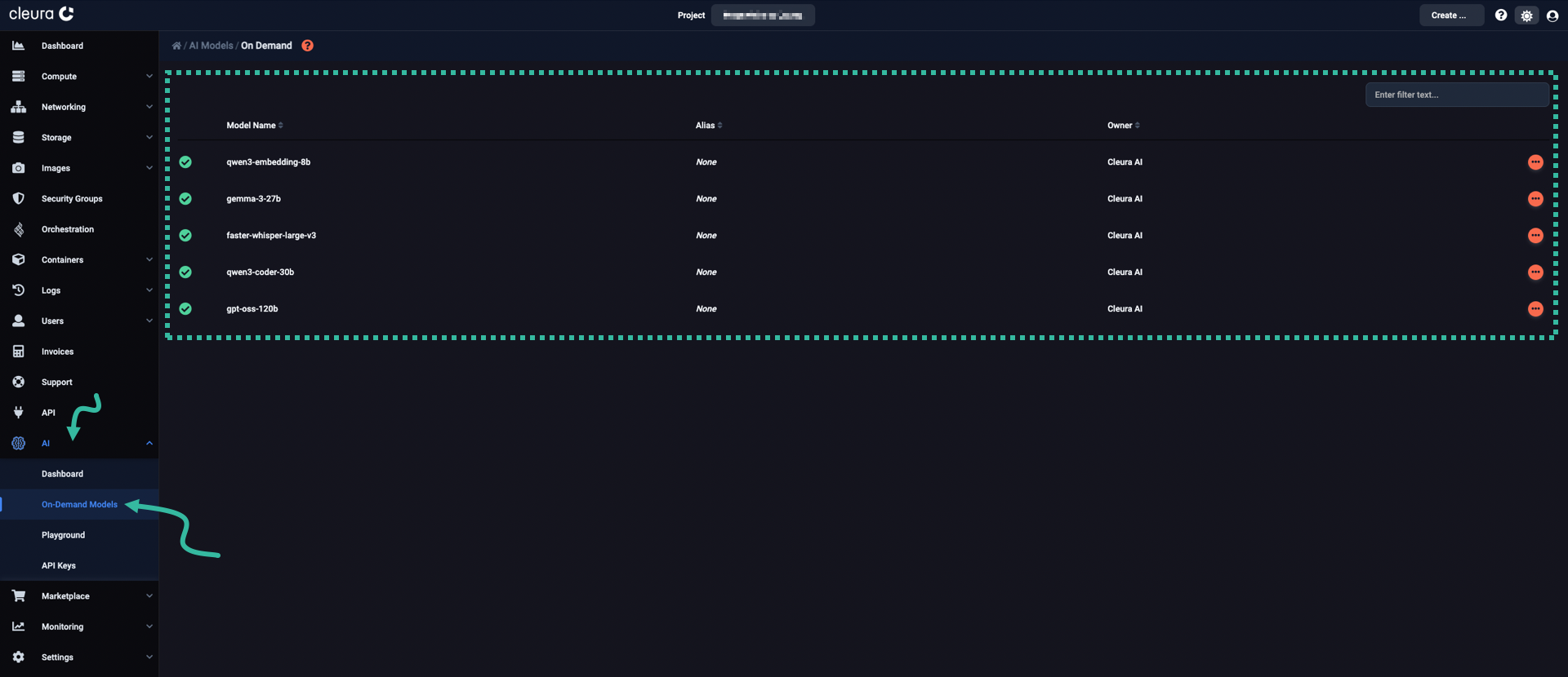 All available on-demand LLMs