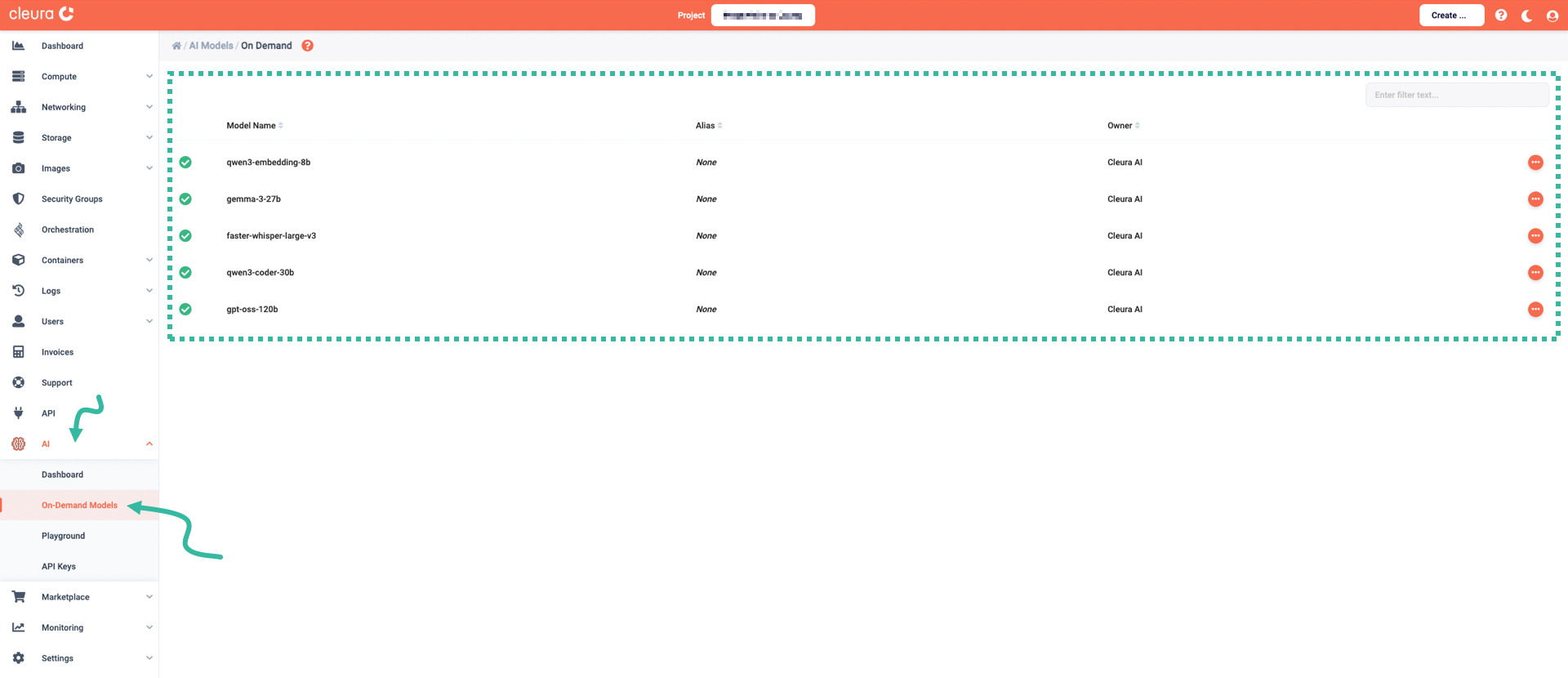 All available on-demand LLMs