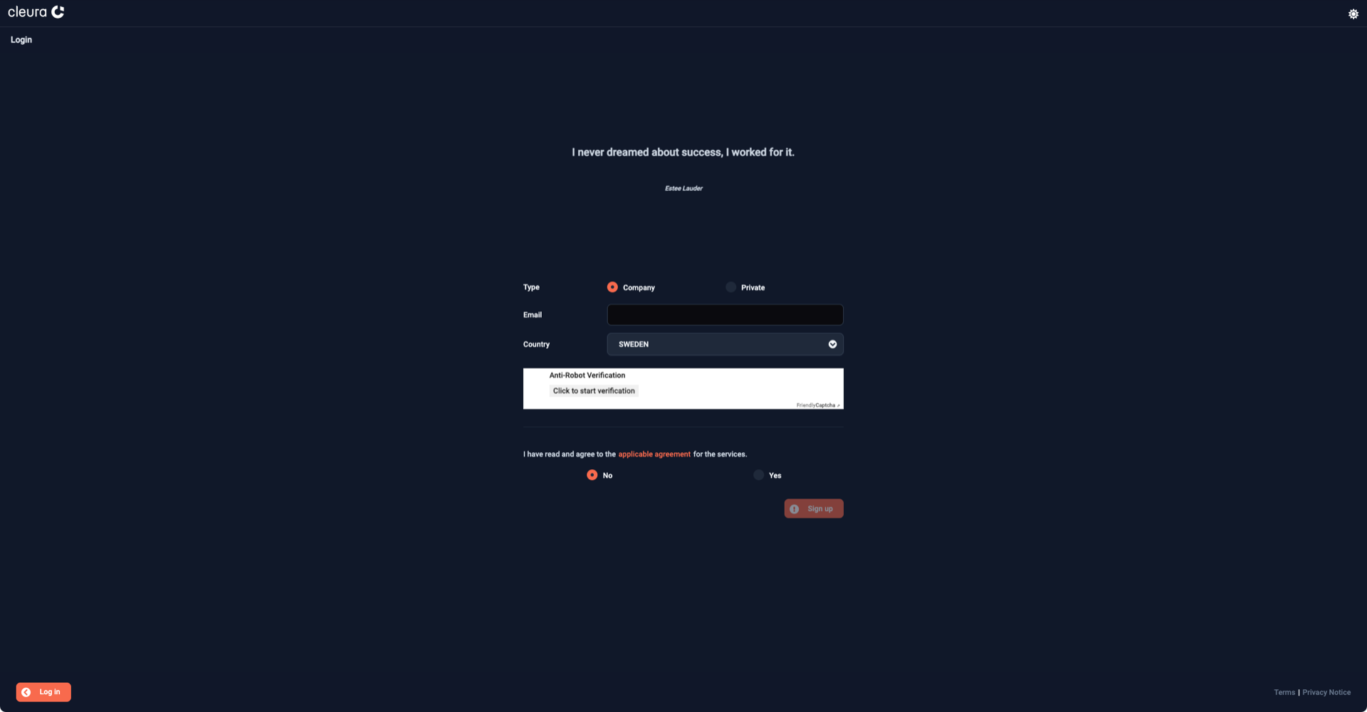 Type in necessary details