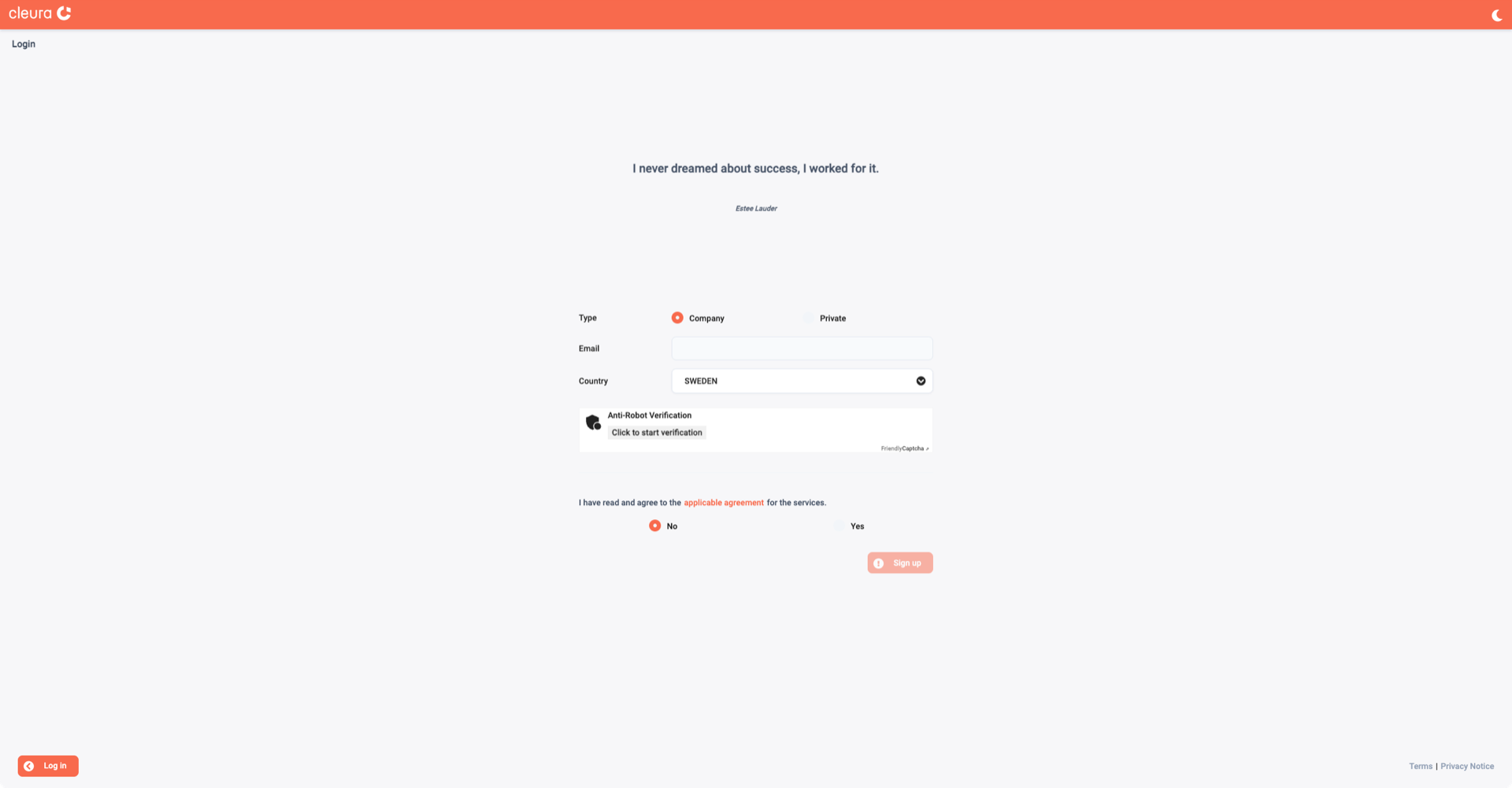 Type in necessary details