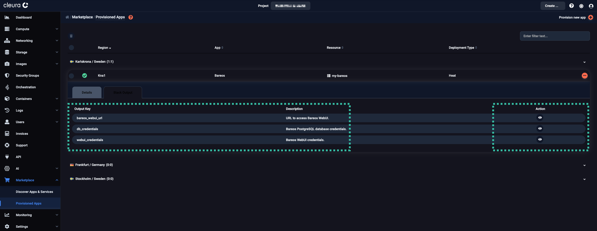 Get the URL and the administrator user password