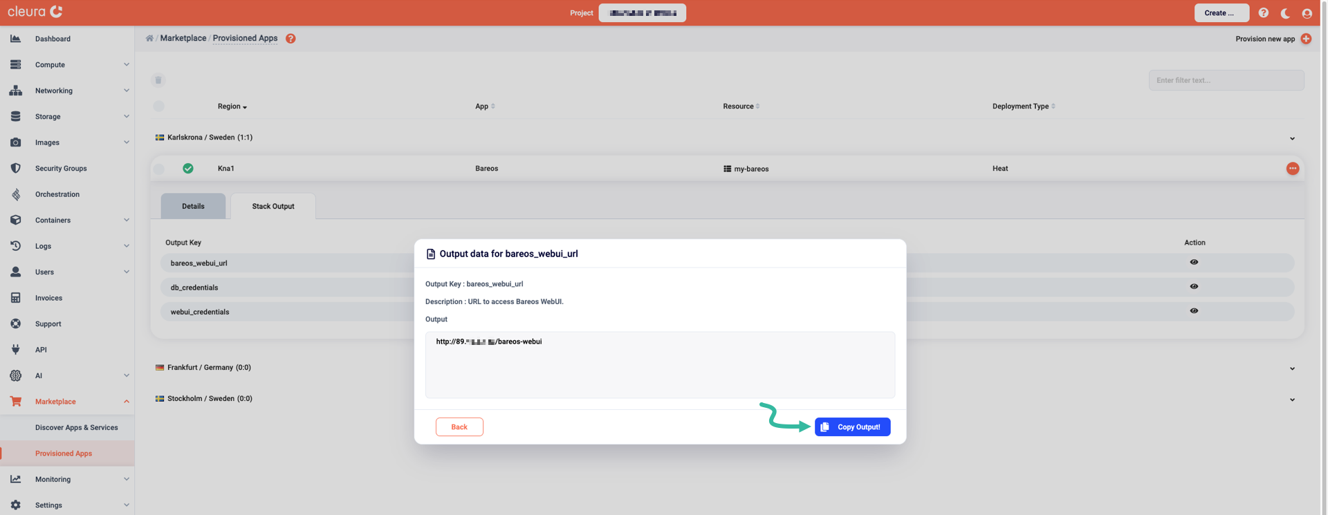 Reveal the application URL