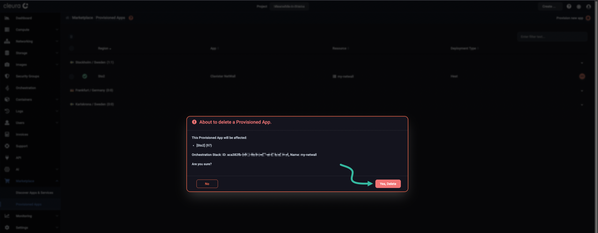 Make sure you are about to delete Clavister NetWall