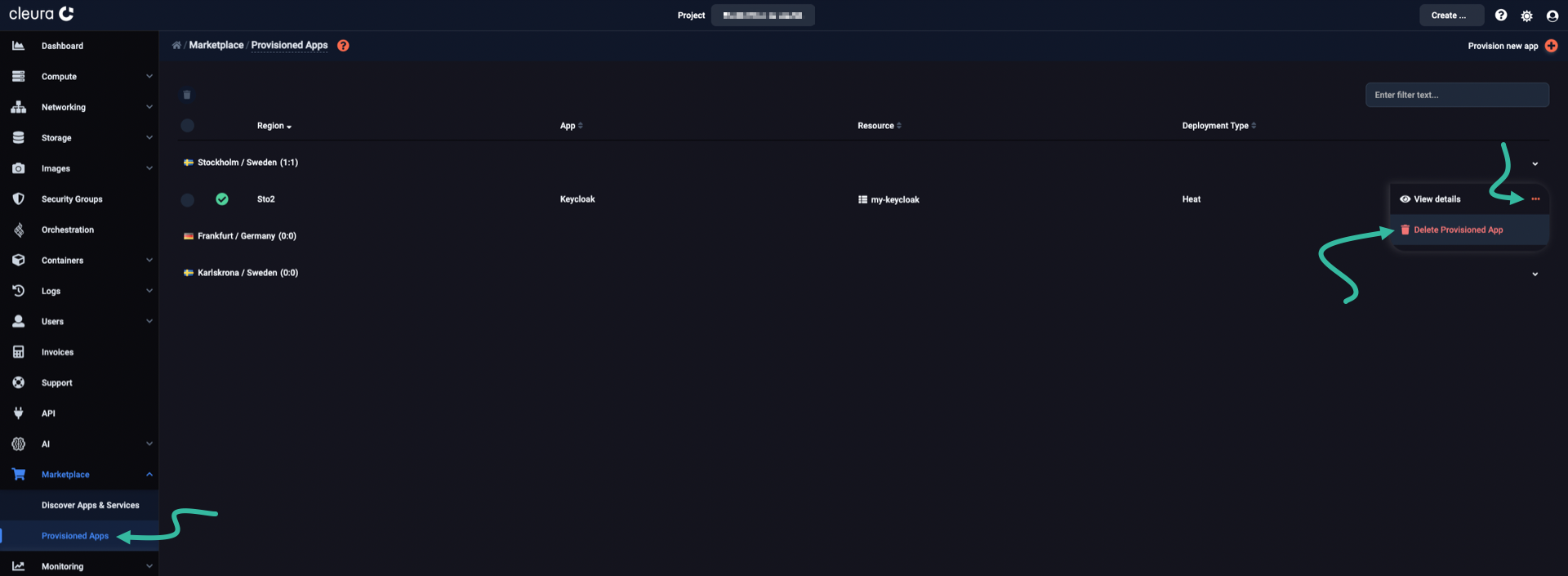 Request the deletion of Keycloak