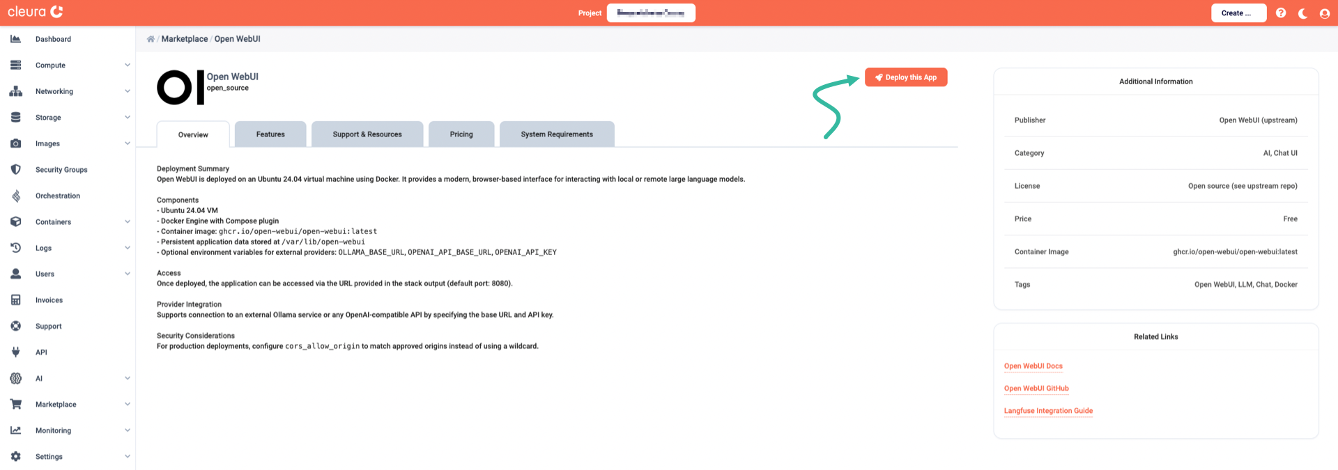 Start the Open WebUI deployment process