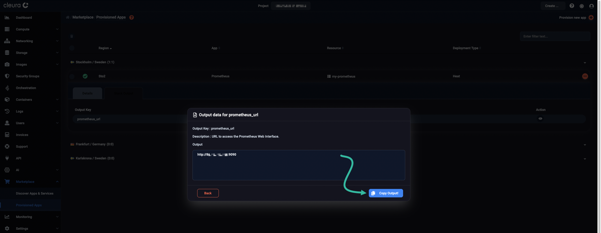Get default credentials and URL