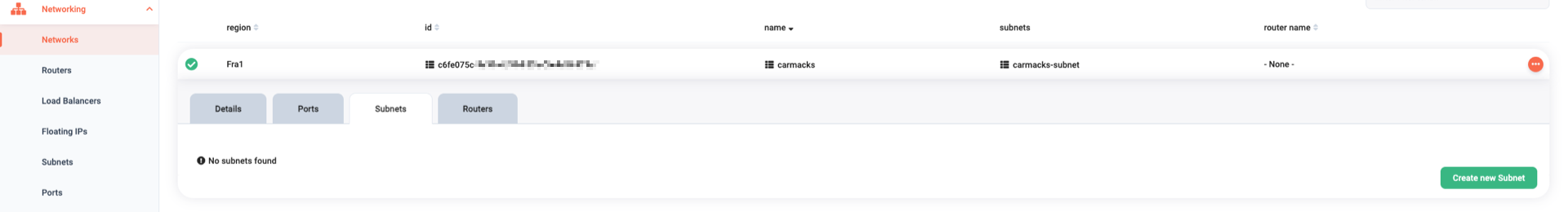 No subnets