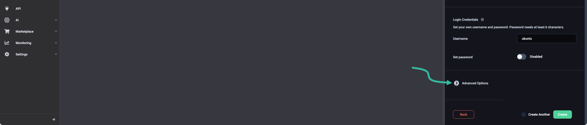 Expand advanced configuration options