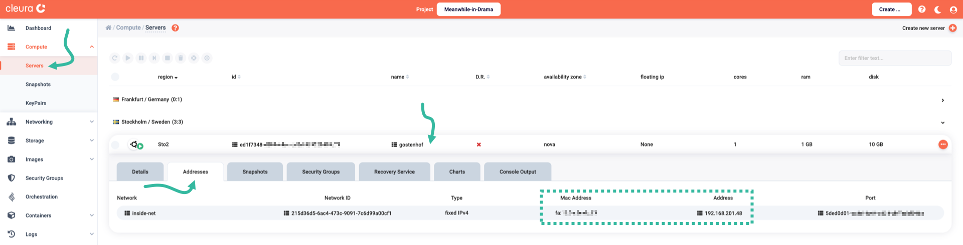 View server connectivity information