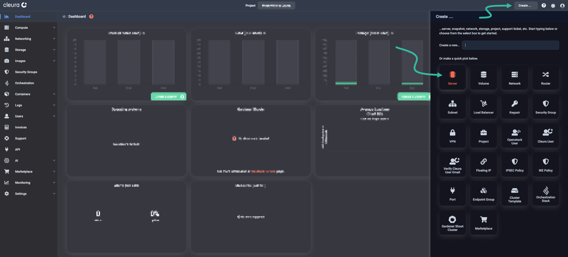 Create new Cleura Cloud object