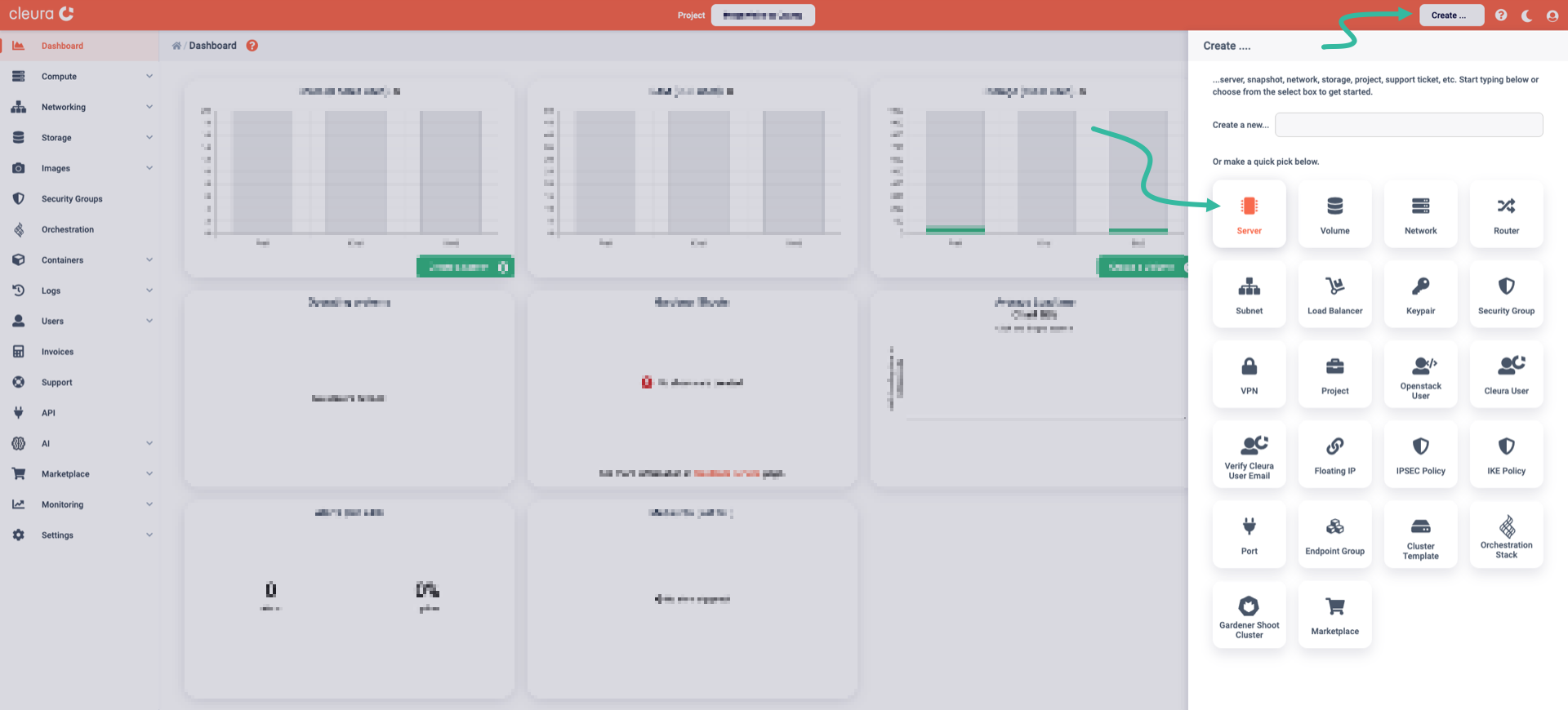 Create new Cleura Cloud object