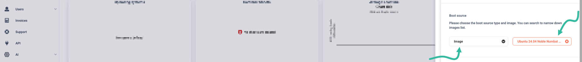 Select boot source and image
