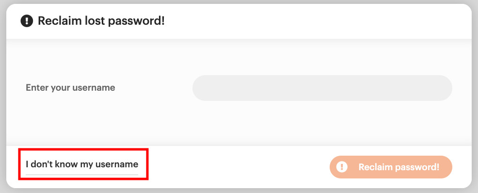 Forgotten username link