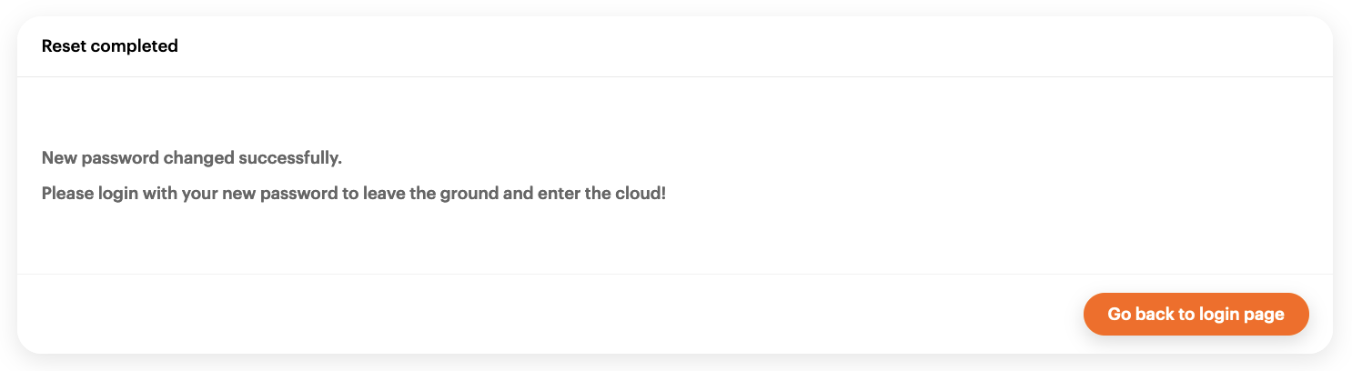 Password succesfully changed