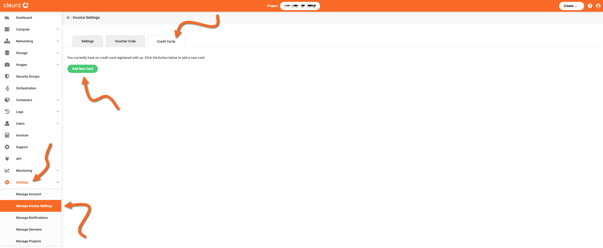 Locating the button for adding a new credit card