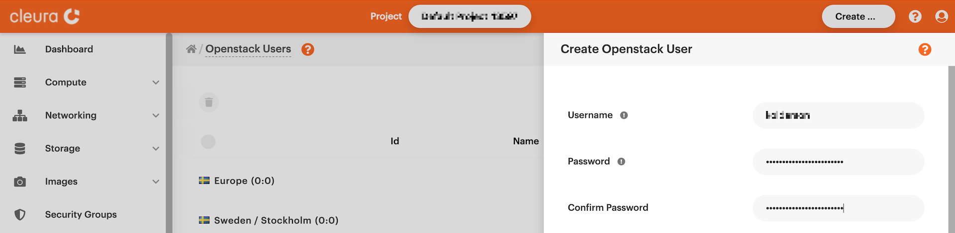 Set username and password