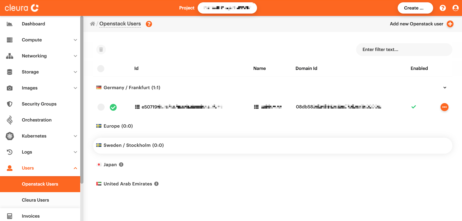 All available OpenStack users