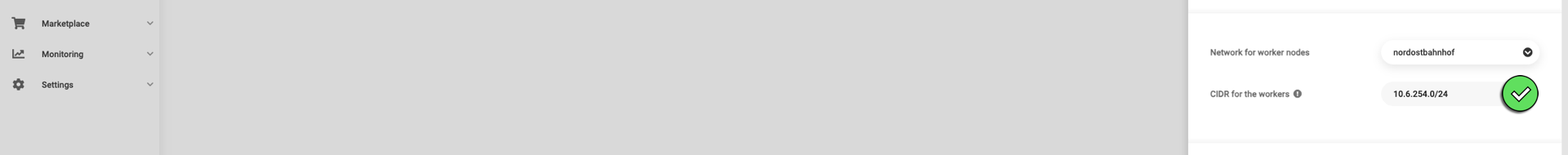 Set a new, valid subnet for the worker nodes