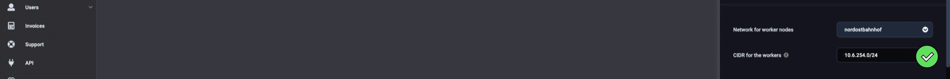 Set a new, valid subnet for the worker nodes