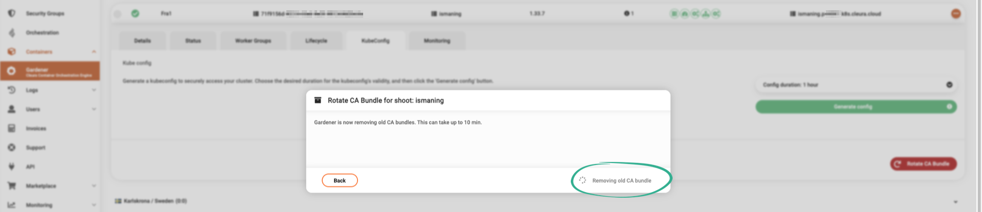 Old CA bundle removal in progress