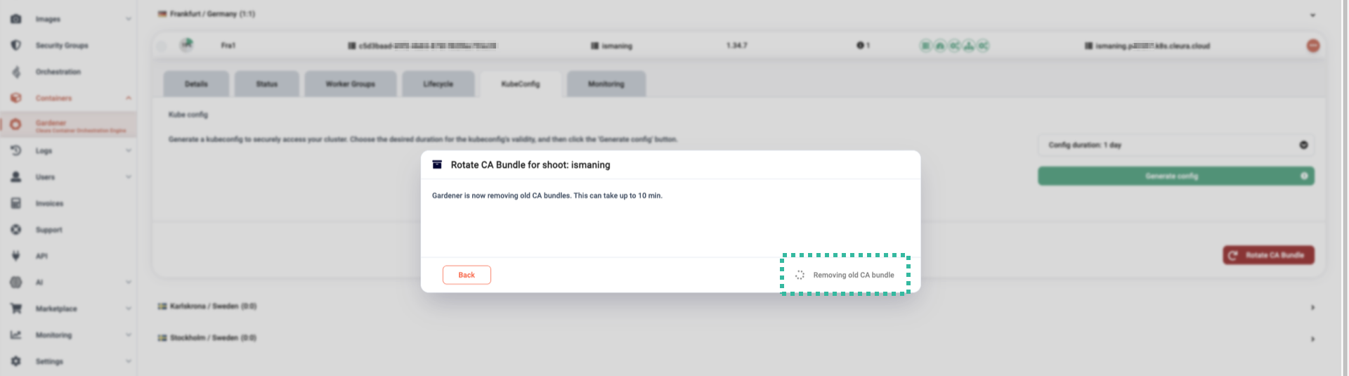 Old CA bundle removal in progress