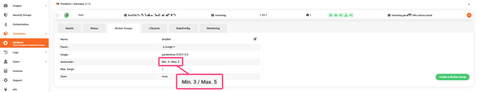 View modified Worker Group