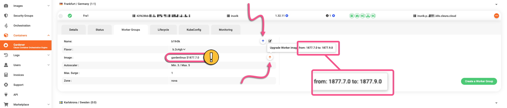 About to start Garden Linux upgrade