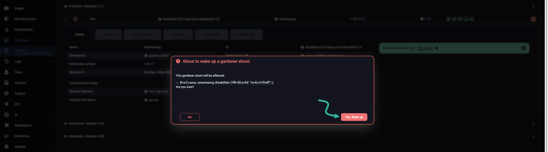Confirm cluster wake-up