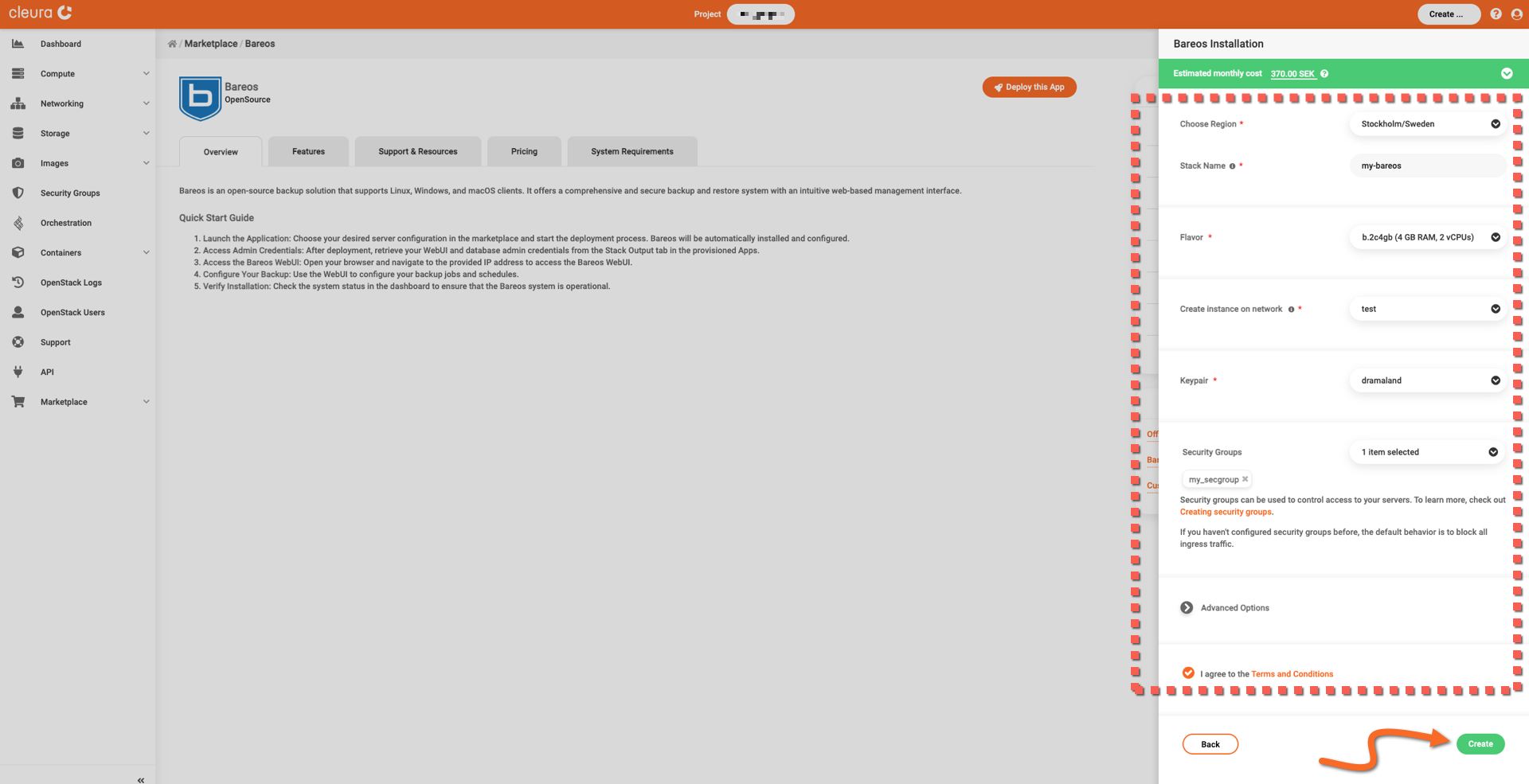 Specify the characteristics of the particular Bareos deployment