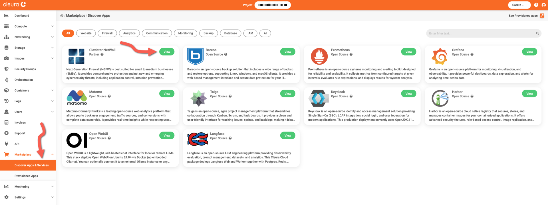 Select the Clavister NetWall application