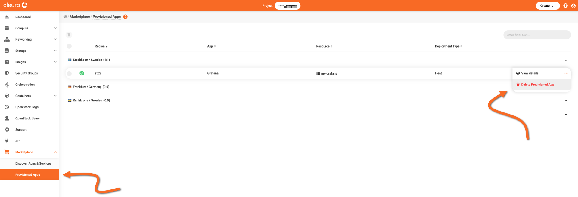Request the deletion of Grafana