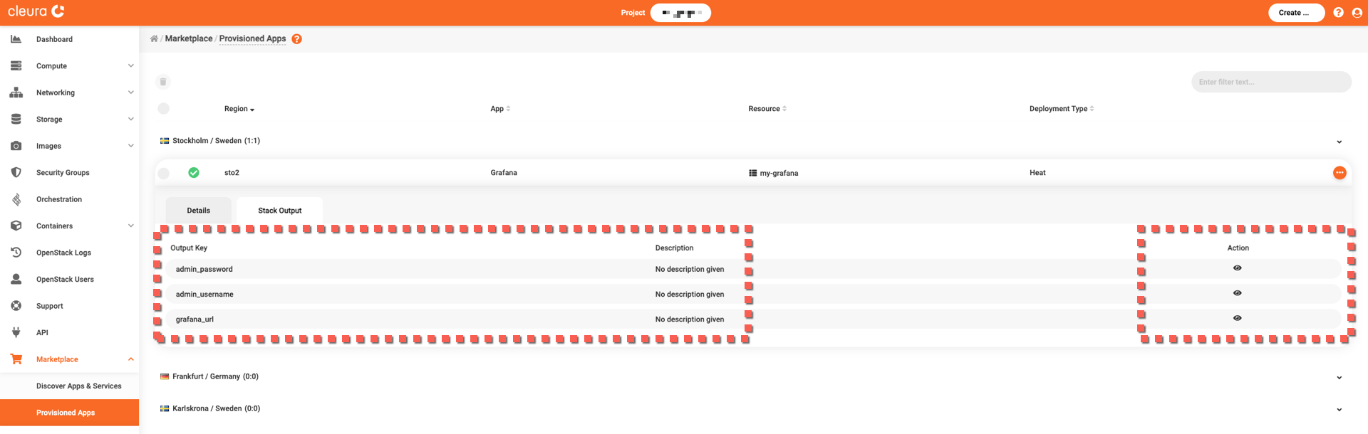 Get default credentials and URL