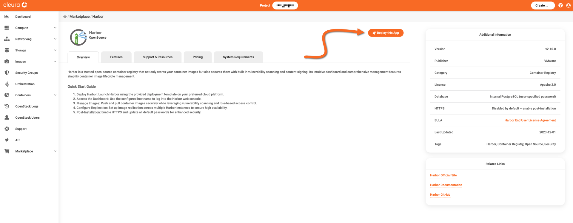 Start the Harbor deployment process