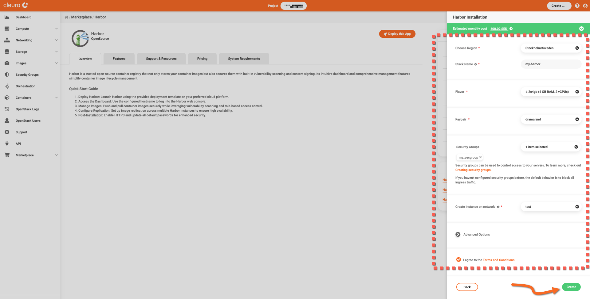 Specify the characteristics of the particular Harbor deployment