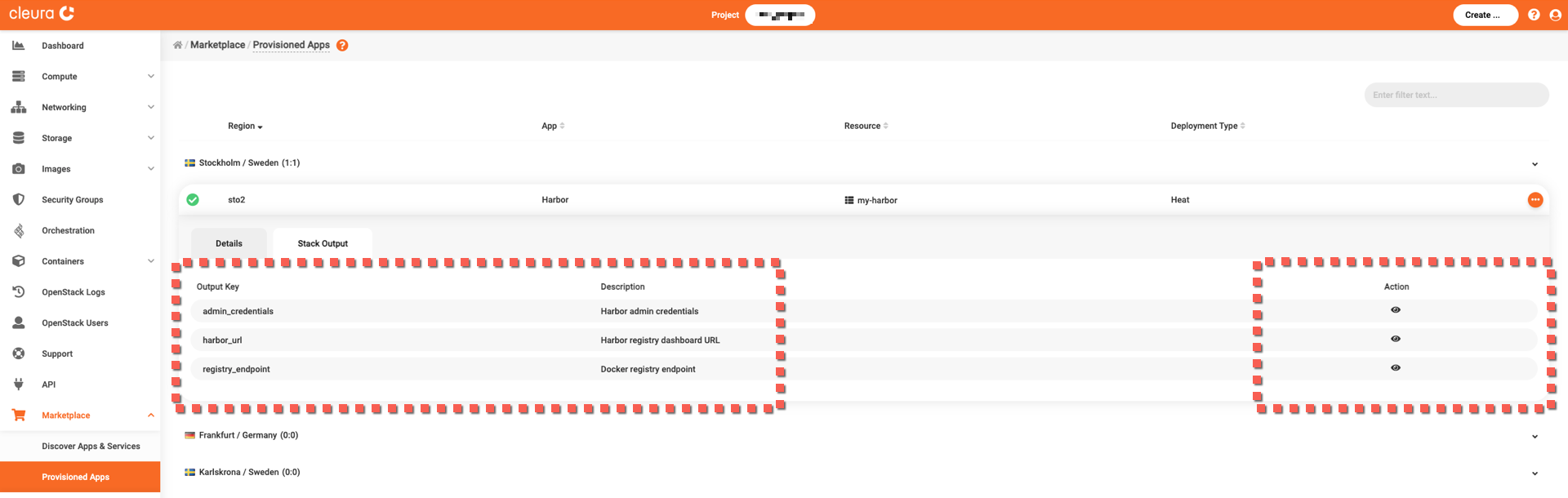 Locate the public IP and the admin user password