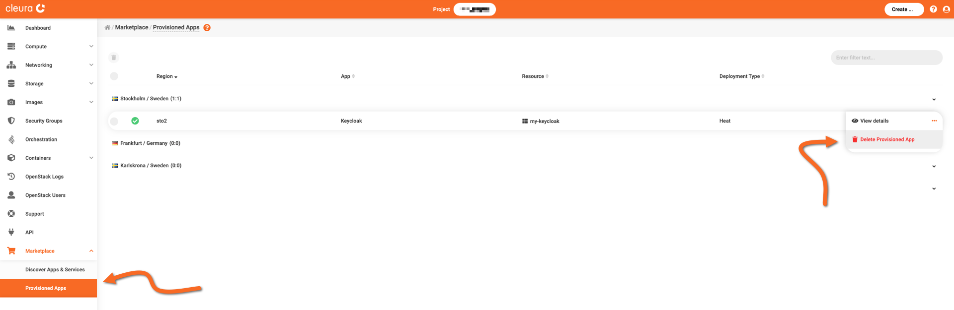 Request the deletion of Keycloak
