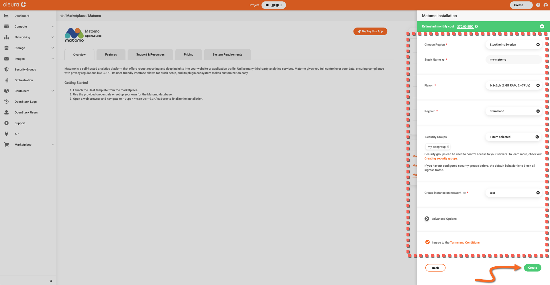 Specify the characteristics of the particular Matomo deployment
