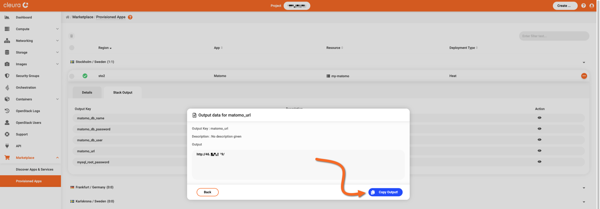 Reveal the application URL