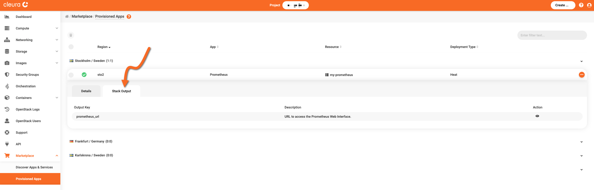 Get default credentials and URL