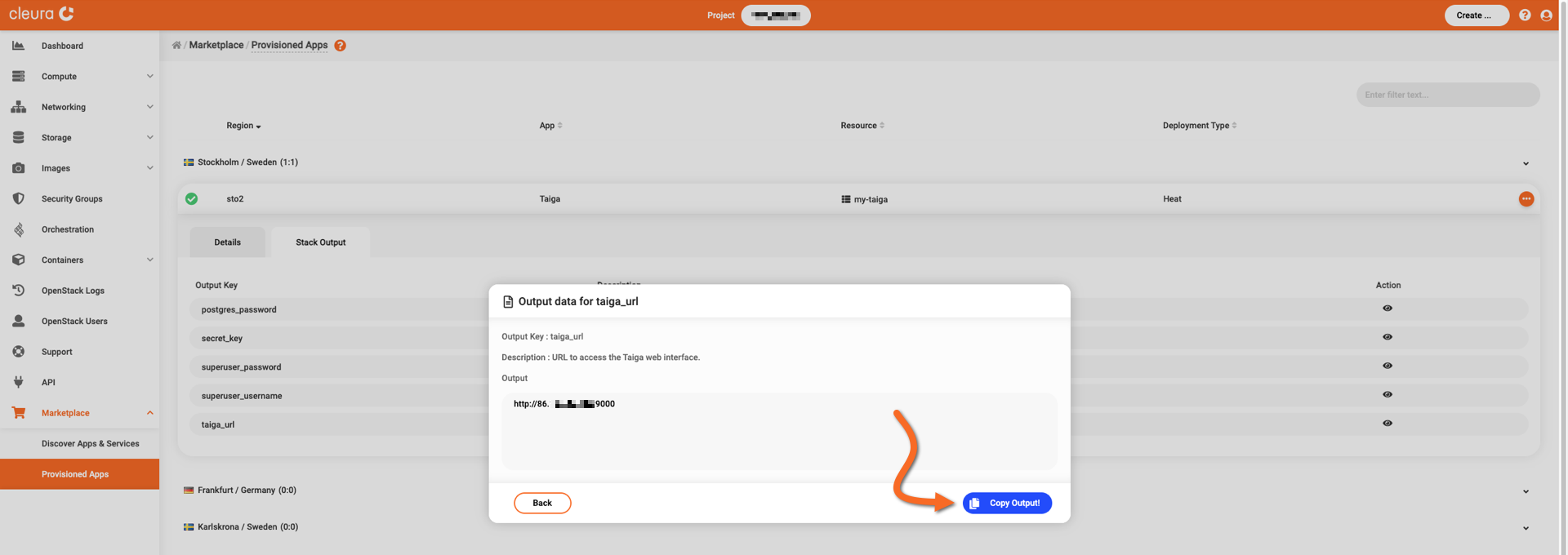 Reveal the application URL