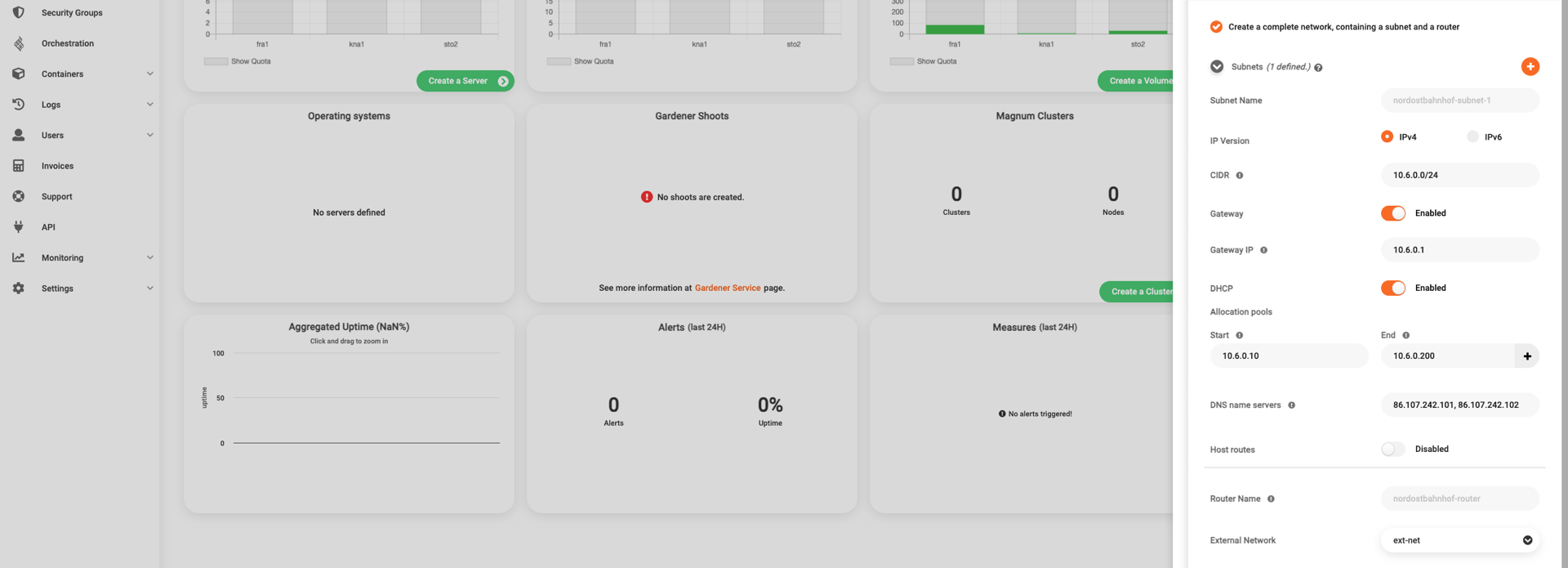 IPv4-based network parameters