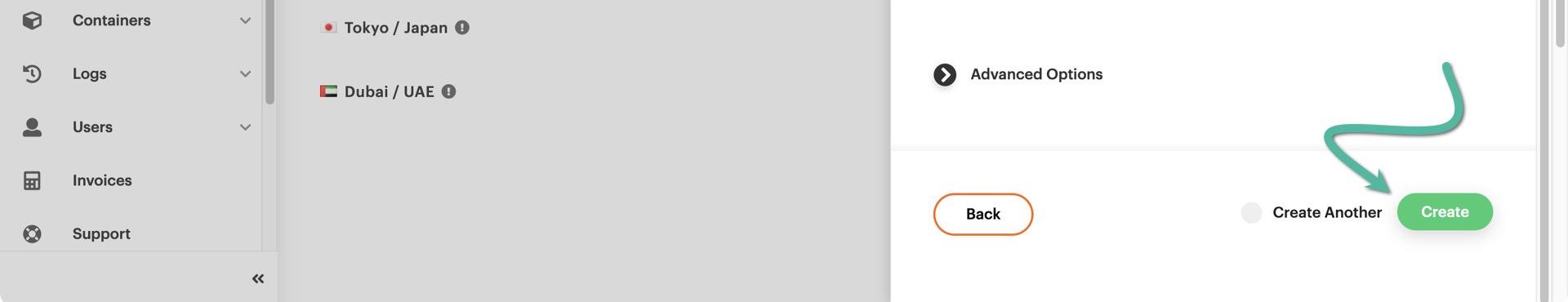 Starting server creation