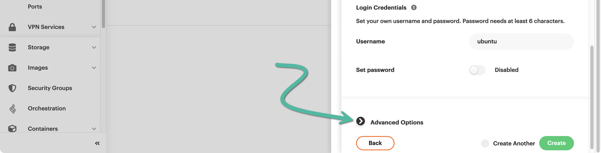 Expand advanced configuration options
