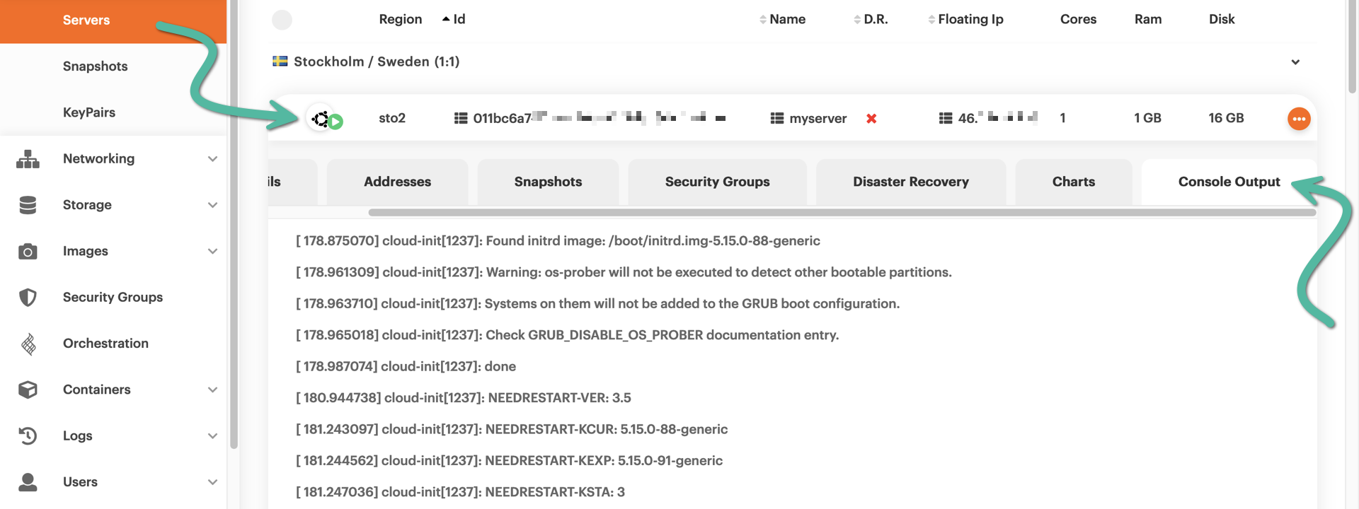 Watch the server console