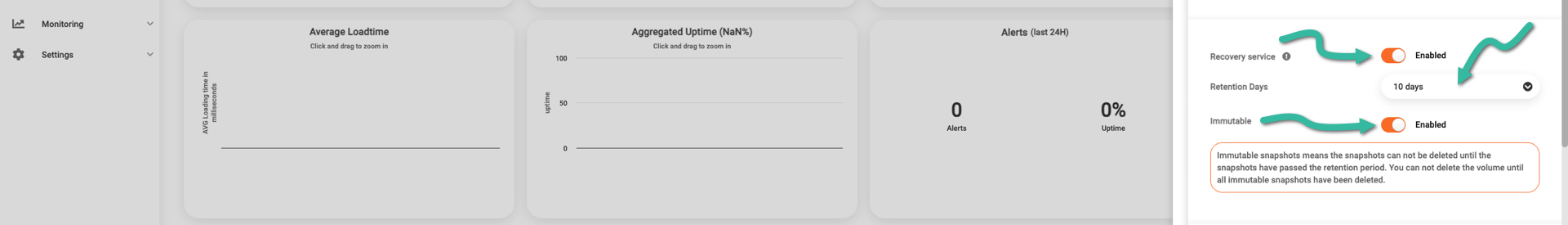 Recovery service option