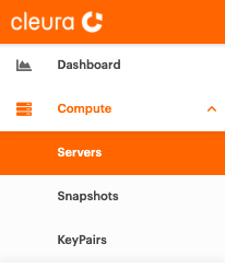 The left hand side navigation panel, with the word "Servers" highlighted.